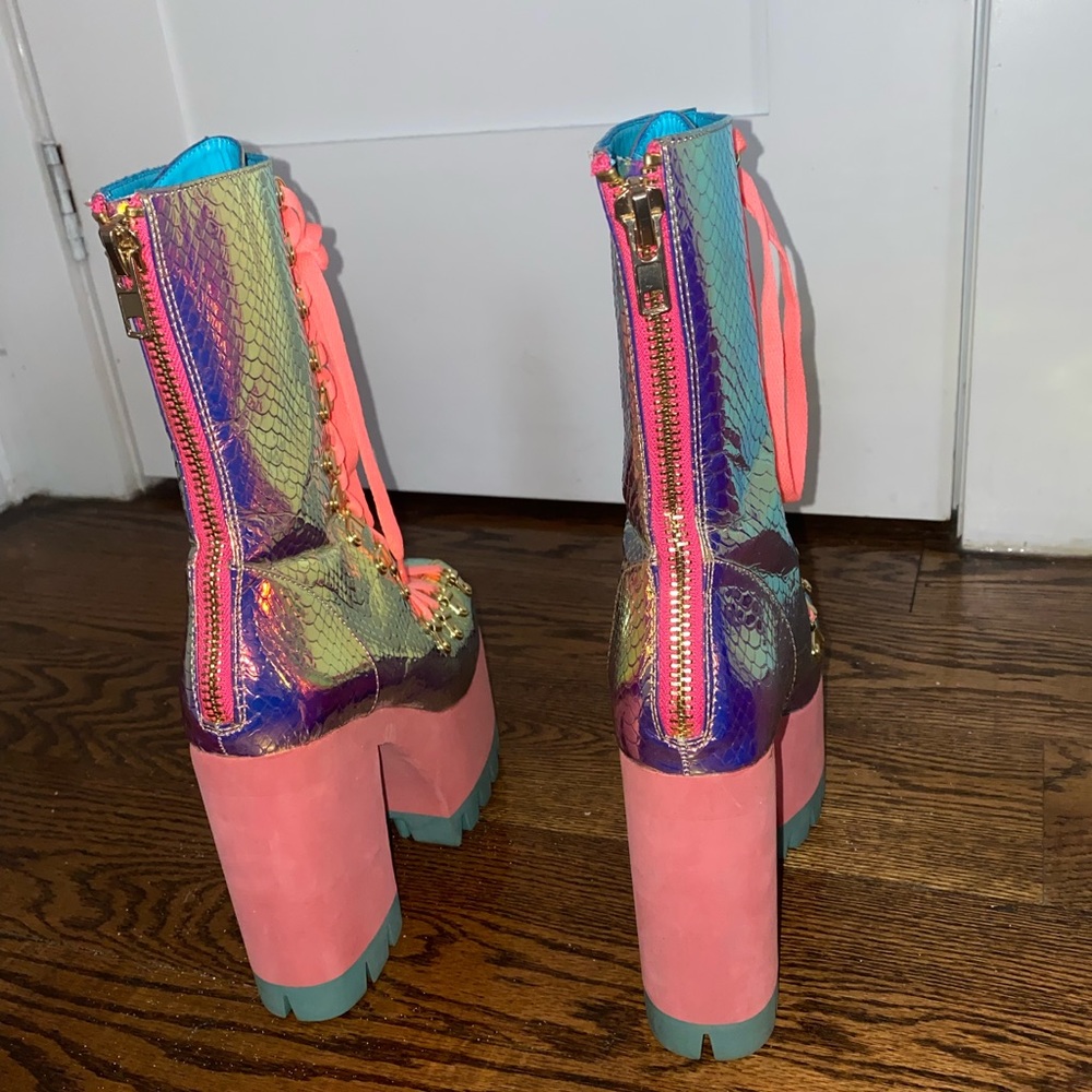 Club Exx Iridescent Platform Boots US 8 - Picture 3 of 5